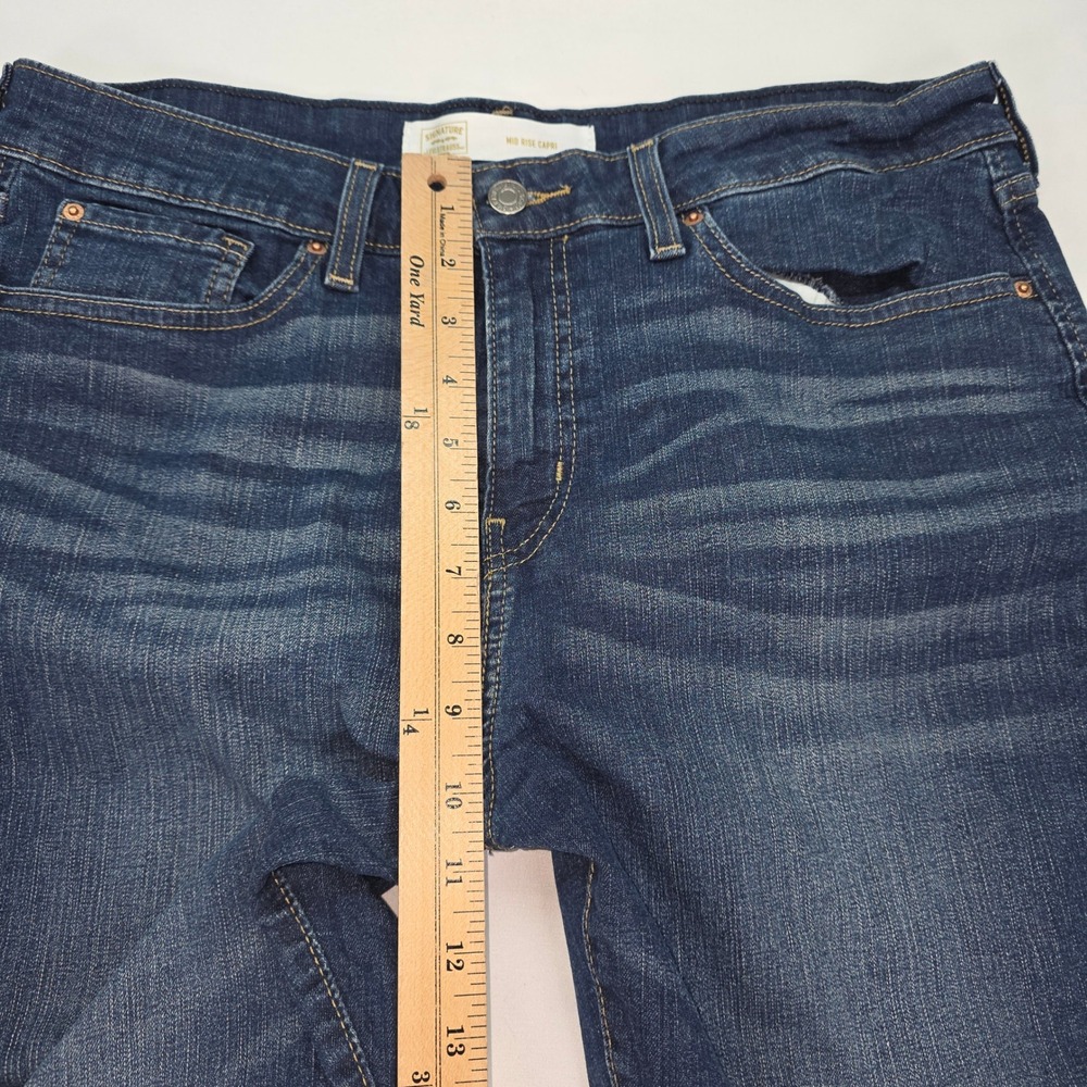 Signature by Levi Strauss Gold Label Mid Rise Capri‎ Jeans Blue Womens 16 W33 - Picture 5 of 7